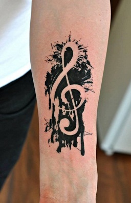 Musical Watercolour Tattoo Design