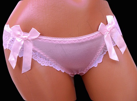 Pink Printed Women Panties Lace Bow Briefs Panties Thongs
