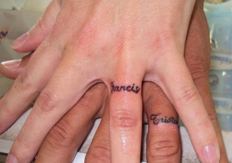 Women And Men's Wedding Ring Tattoos