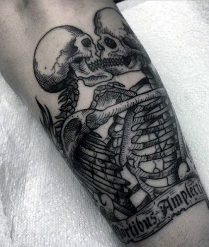 Dancing skeleton Tattoo done by  Unholy Tattoo Prague  Facebook