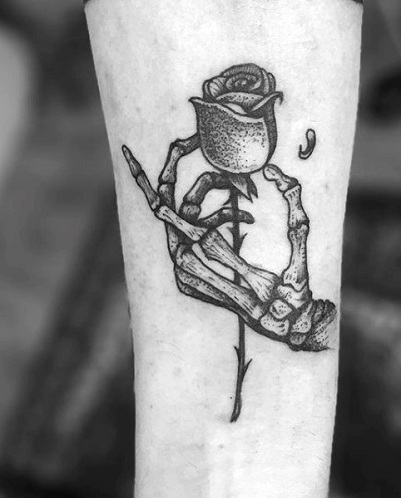 Skeleton Hand With Rose Temporary Tattoo  Fade Away Tattoo