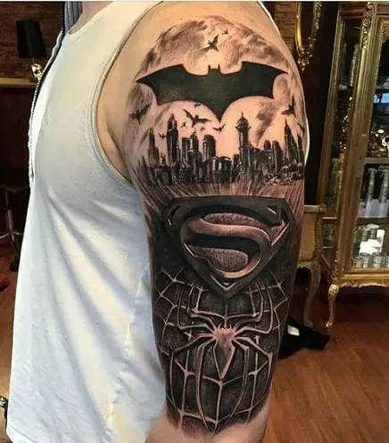49 Superhero sleeve ideas  marvel tattoos comic tattoo superhero
