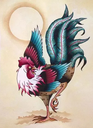 fighting rooster tattoo by Aubrey Mennella TattooNOW
