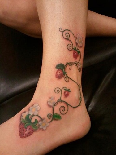 Strawberry and Vine Tattoo