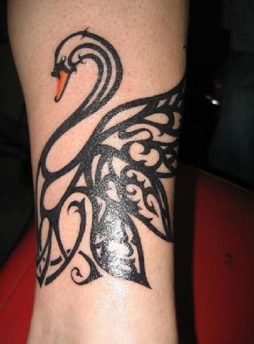 Tribal Swan Tattoo Design