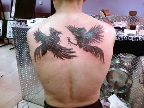 Warrior Rooster Tattoo Design
