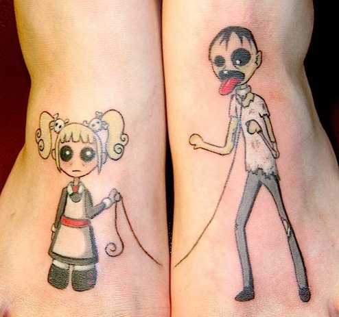 Zombie Sister And Brother Tattoos