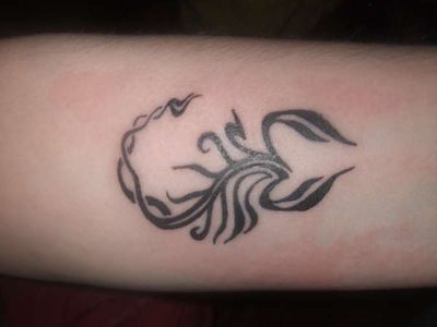 Forearm Tribal Scorpion Tattoo