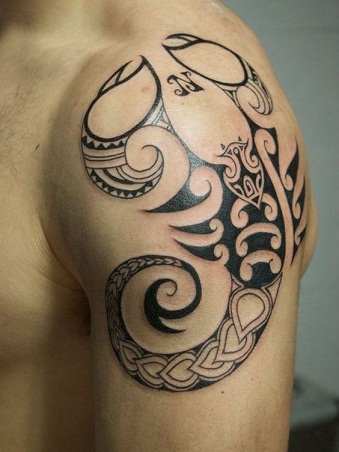On Shoulder Scorpion Tattoo