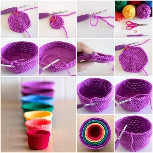 Woolen Cups and bowls craft for girls