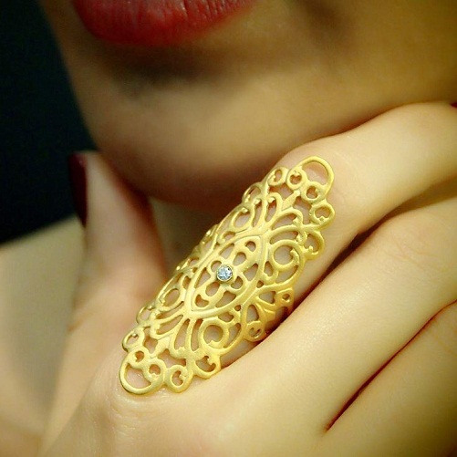 Gold Full Finger Ring