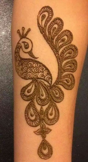 Small Peacock Mehndi Design