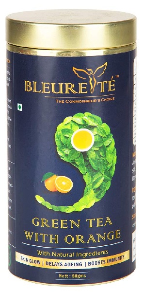 Bleurette Loose Organic Green Tea Leaves with Orange