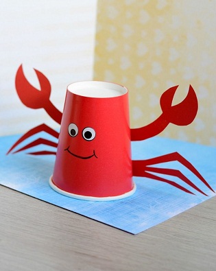 Crab Paper Cup Crafts
