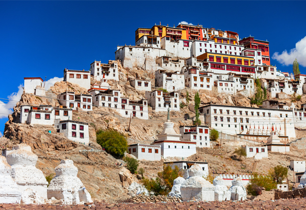 Thiksey Monastery, Ladakh: Imposing monastery resembling a mini Potala Palace.