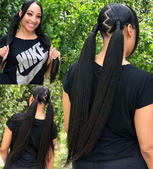 2 ponytail hairstyles for black hair