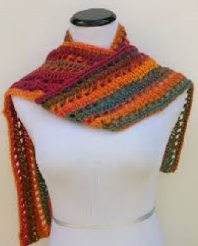 Variegated Crochet Handmade Scarf