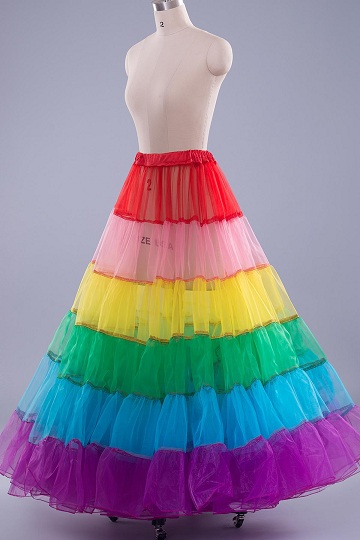 Rainbow Netted Long Colorful Skirt