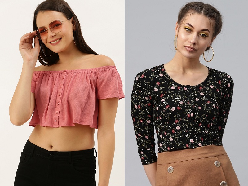 Eighty2Nine Cropped top lichtgrijs casual uitstraling Mode Tops Cropped tops 