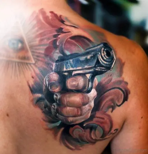 Mafioso Six Shooter Revolver Magnum Guns Bullets Gangster Tattoos Urban T  Shirt  Fearless Apparel