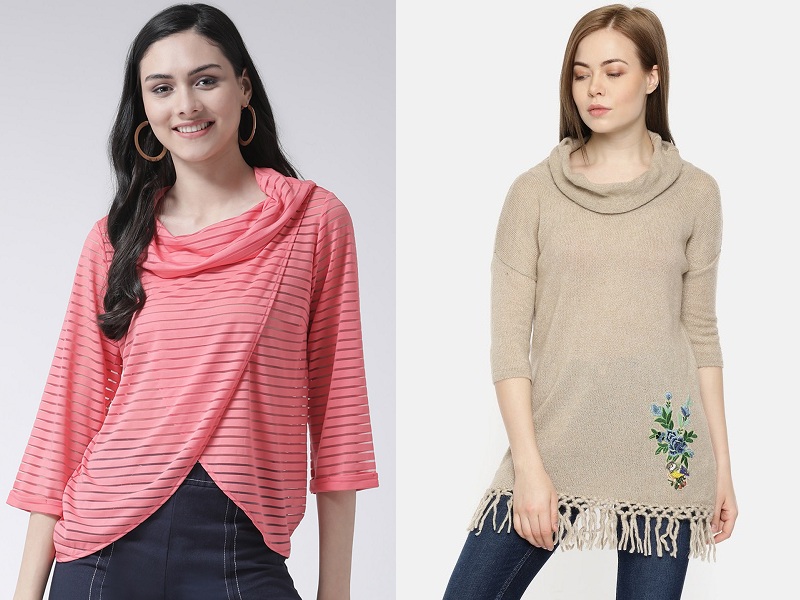 9 Fashionable Models Of Cowl Neck Tops For Women