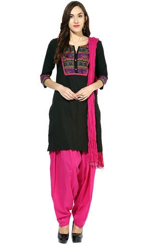 Black and Pink Salwar Suit