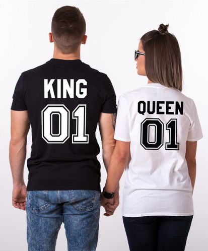 Black and White Couple K & Q T-Shirt