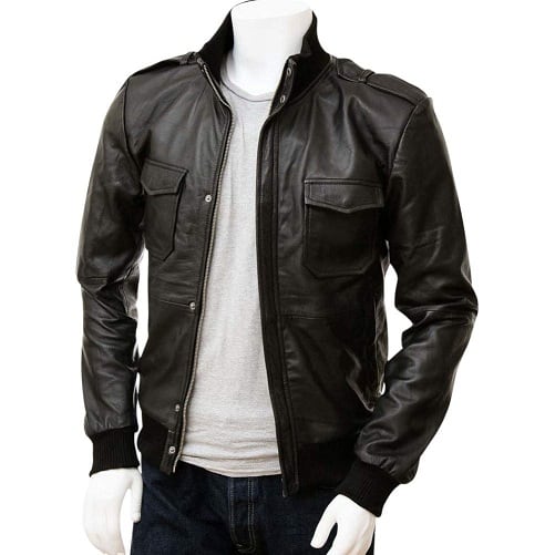 Bomber Leather Blazer Jacket for Men