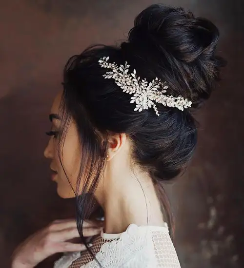 20 High Bun Updo Wedding Hairstyles for Brides 2023  HMP  Bun hairstyles  Bride hairstyles Wedding bun hairstyles