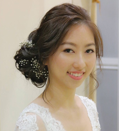 Bridal Side Soft Bun Hairstyle
