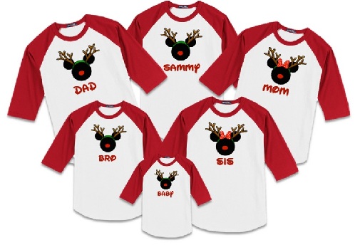 Family Christmas T-Shirt with Mickey