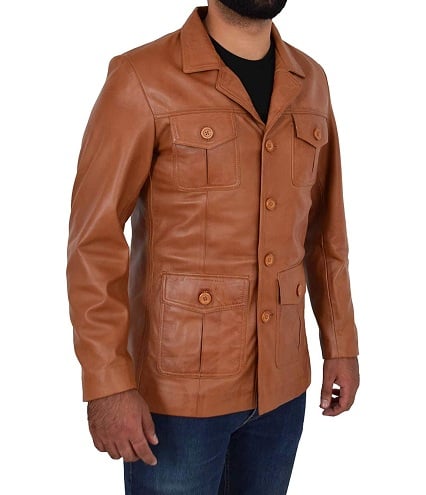 Flight Leather Blazer Jacket for Men