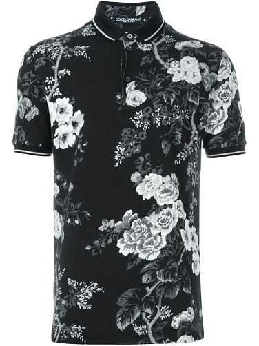 Floral Print Polo T-Shirt