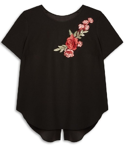 Floral Embroidery T-Shirt for Women