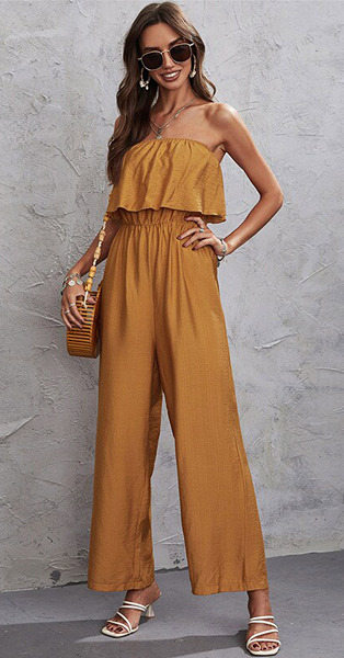 Frill Strapless Jumpsuit