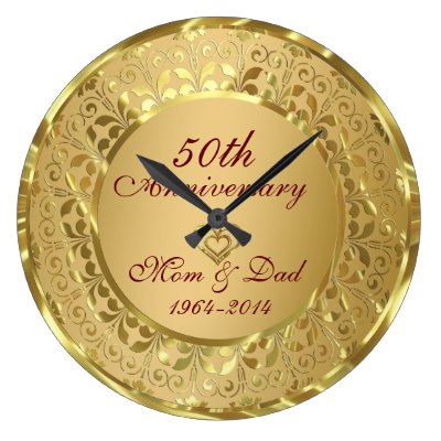 Gold Clock-50th anniversary gift