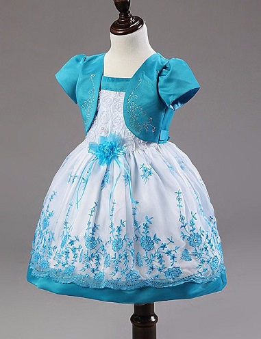Heavenly Blue Birthday Frock with Jacket