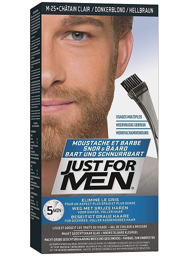 Just for Men Brush in Color Gel Mustache and Beard – Medium Brown