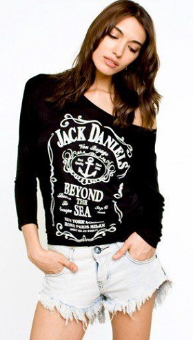 Off Shoulder Jack Daniel Women's T Shirt