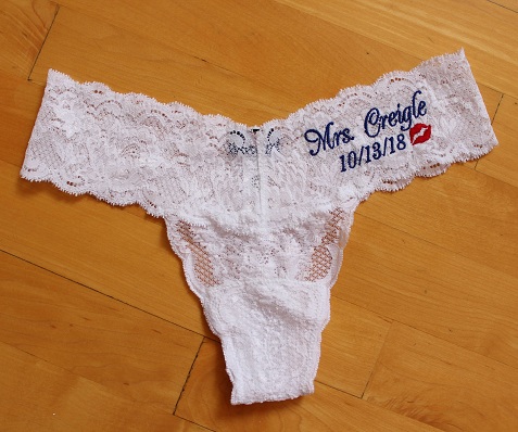 Bride Thong Panties Personalized From Victoria's Secrets, Last Name Bridal  in Coconut White, Mrs Thongs Knickers, Groom's Gift 