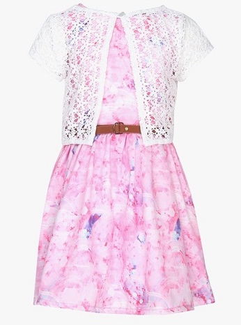 Pink Candy Frock with Lace Jacket