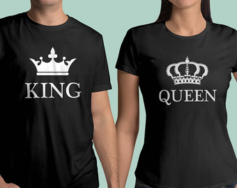 Plain Black King and Queen T-Shirt