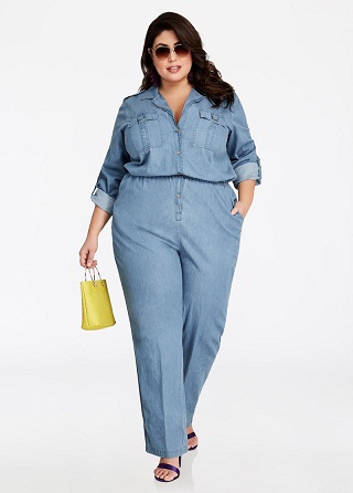 Plus Size all Over Women’s Denim Rompers