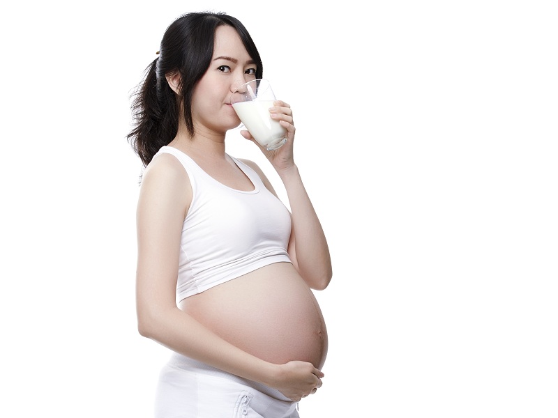 Pregnant Woman Drinking Milk