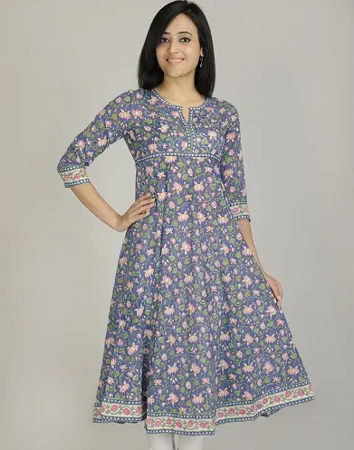 Alfa Store stylish front double layer kurti cum gown