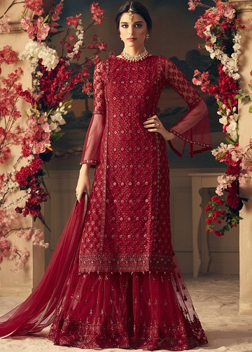 SHALWAR KAMEEZ ETHNIC LATEST RED SALWAR SUIT INDIAN DESIGNER WEAR DRESS  BD2958 | eBay