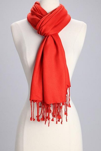 Red Solid Pashmina Scarf