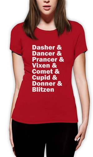 Reindeer List Christmas T-Shirt for Women