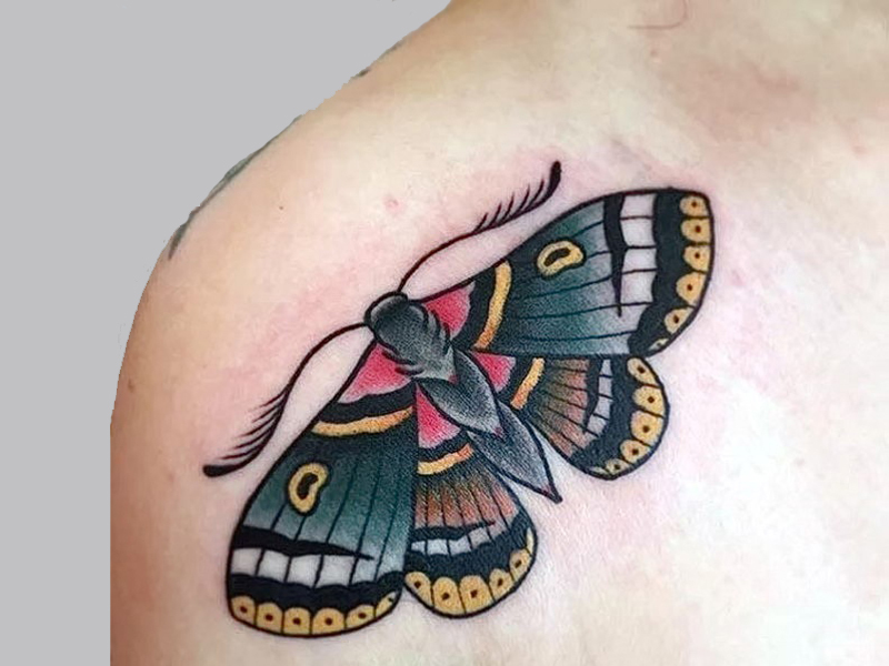 Sizzling Moth Tattoo Designs