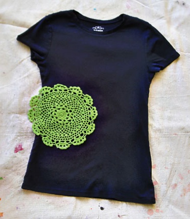 Stenciling and Reverse Stenciling Printed T-Shirt